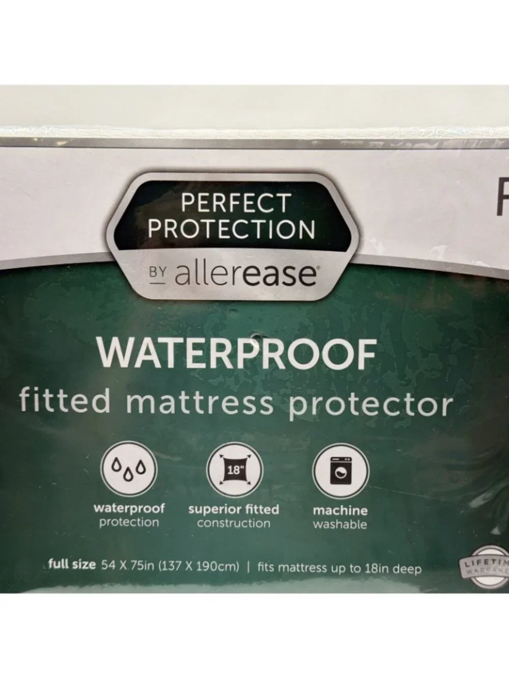 AllerEase Full Size Perfect Waterproof Fitted Mattress Protector New